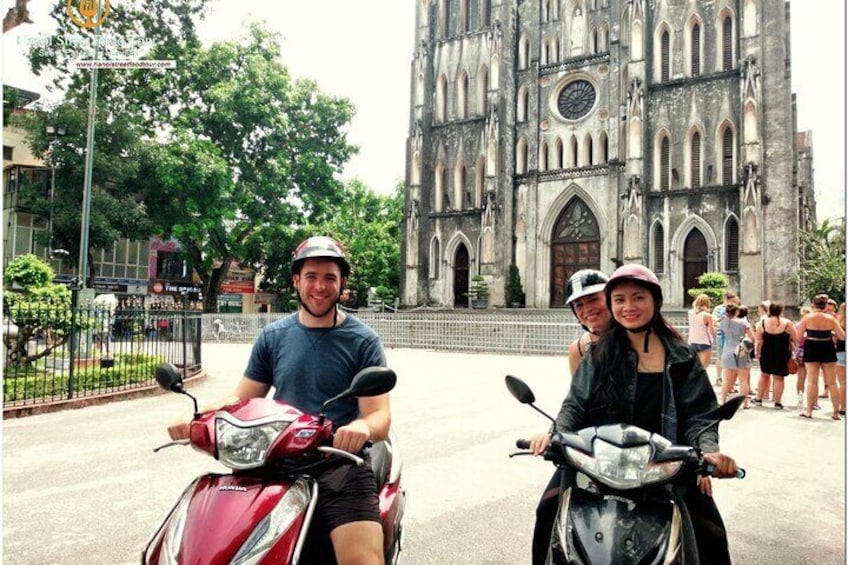 Hanoi old quarter sightseeing & street food eating by Motorcycle