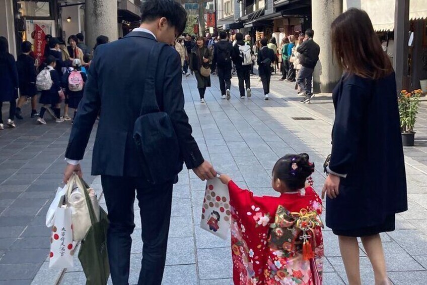 You will have an opportunity at Dazaifu to see young children in Kimono's.