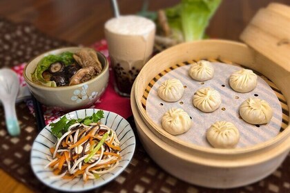 Xiao Long Bao, Chicken vermicelli with mushroom and sesame oil, Tofu strips...