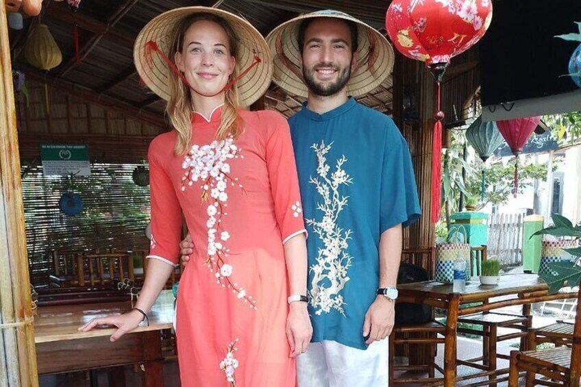 Hoi An Basket Boat( AoDai Viet Nam , visit water coconut forest, Crab fishing )