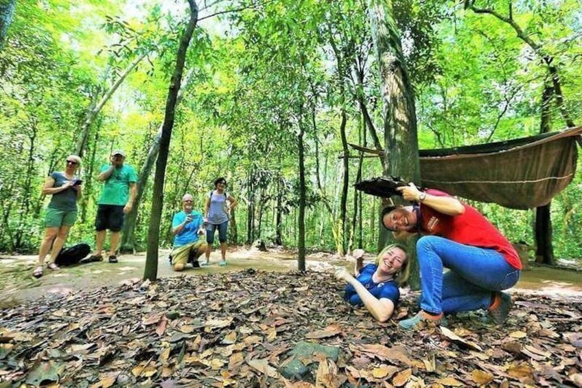 The entrance to the Cu Chi tunnels was just wide enough for one person.