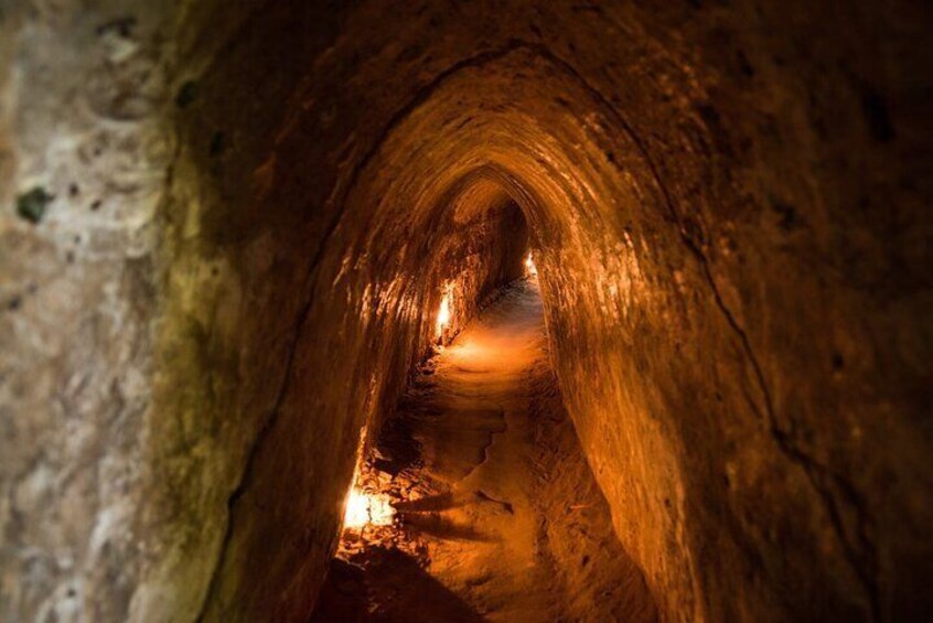 The Vietnamese army had to squeeze through the cramped passageways of the Cu Chi tunnels.