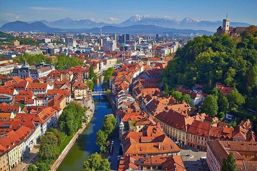 Ljubljana and river Ljubljanica