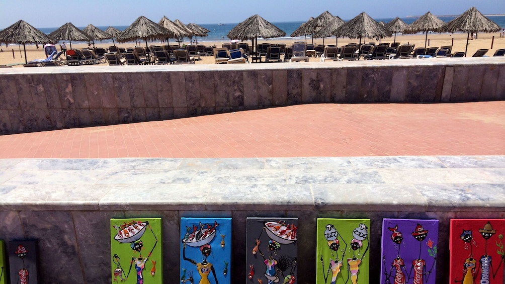 Artwork for sale near the beach in Agadir