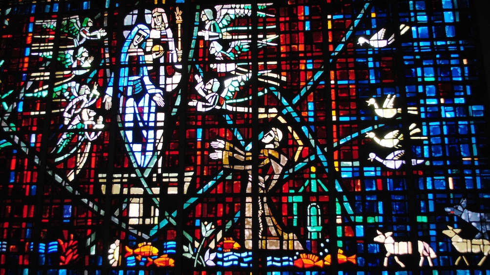 Charger l’élément 2 sur 5. Christian stained glass window in Morocco