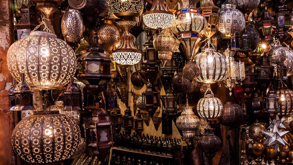 Lantern shop within Djemaa El Fnaa Square in Marrakech