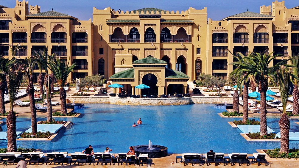 large pool with palm trees 