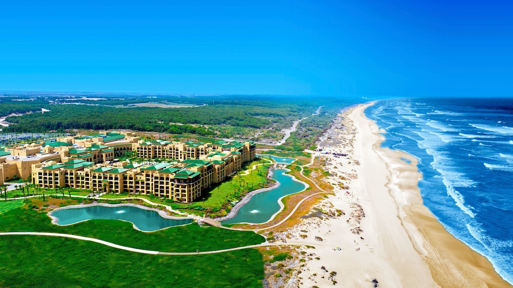 aerial view of beach resort 