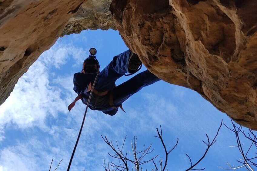 Cave + abseiling + climbing