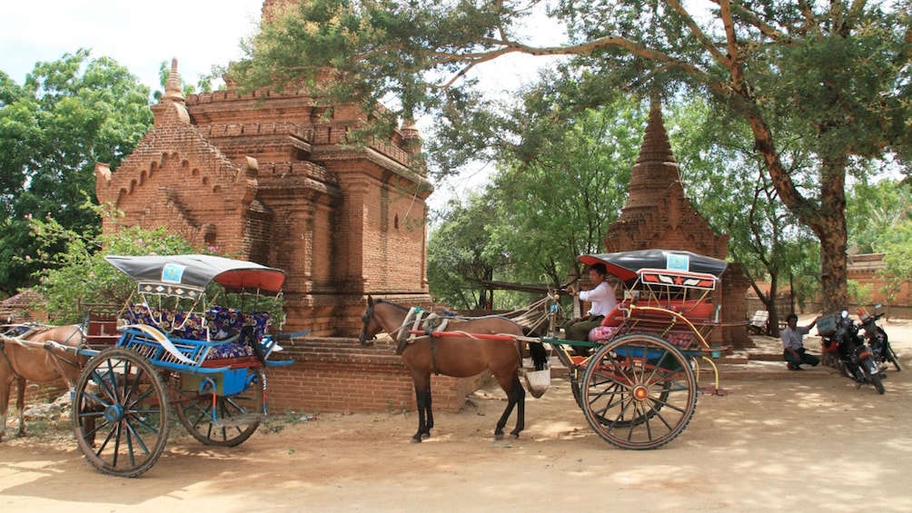 horse drawn carriages in Bagan