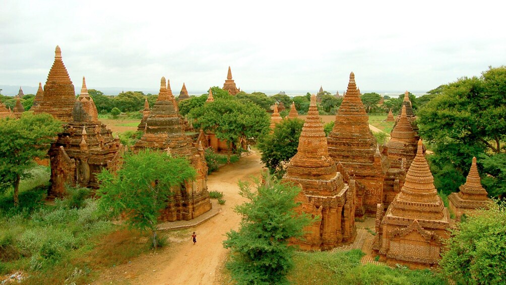 cluster of temple structures in Bagan