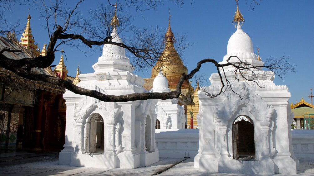 View of Kuthodaw Pagoda in Mandalay, Myanmar