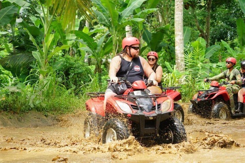 Jungle ATV Quad Bike Through Gorilla Face Cave