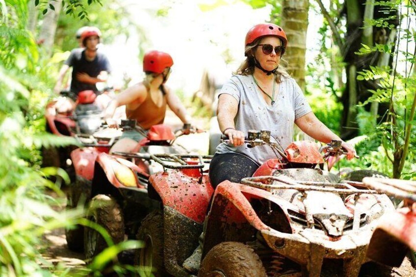 Jungle ATV Quad Bike Through Gorilla Face Cave