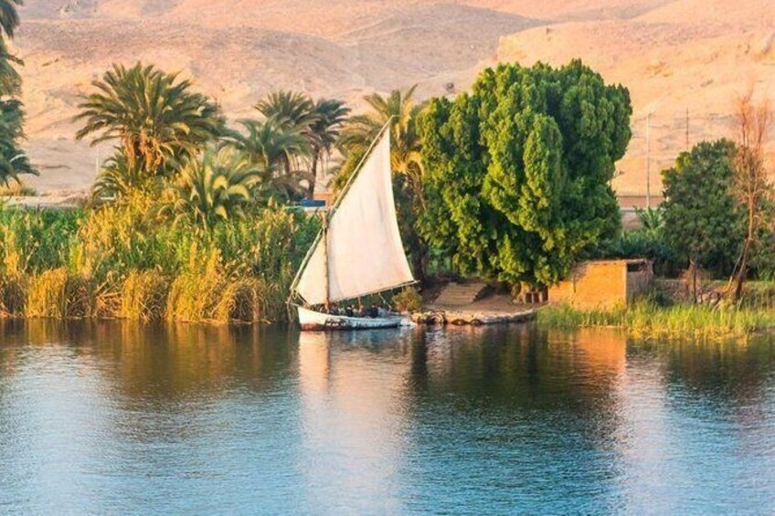 Luxor Felucca Boat Ride and Banana Island Visit Including Lunch or Dinner