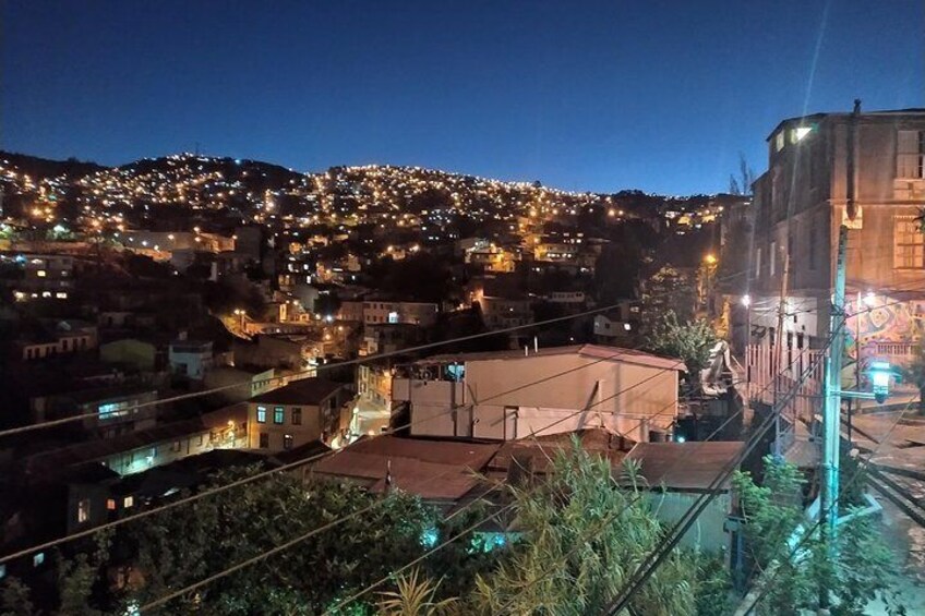 Valparaíso dusk from the hills.