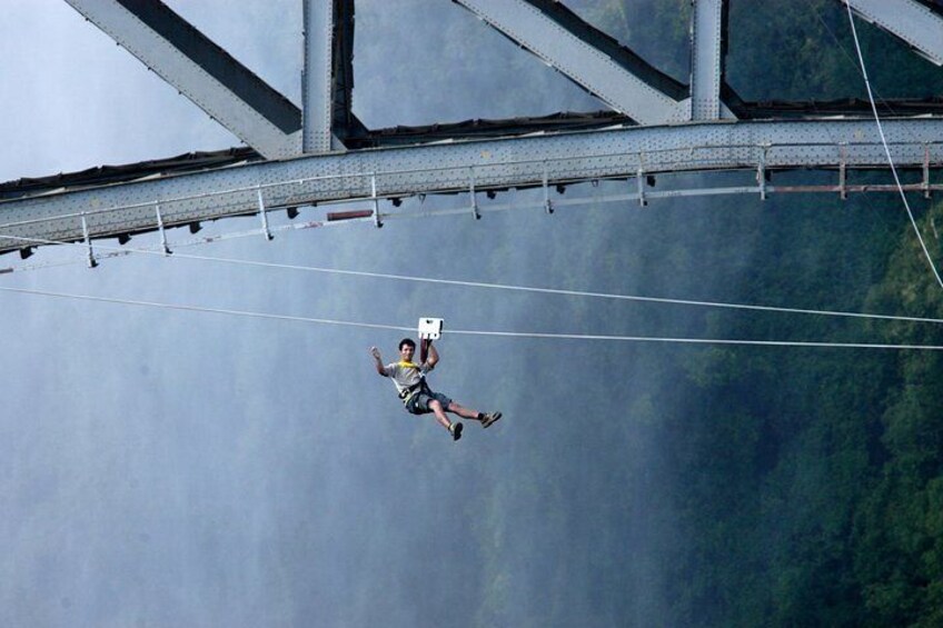 Tandem- Zip Line ( Foofie Slide) Victoria Falls Bridge.