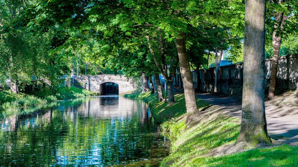 River in Dublin on a clear sunny day 