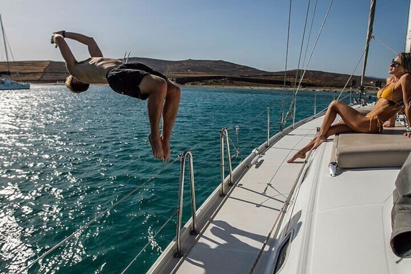 Private sailing cruise to Delos and Rhenia islands