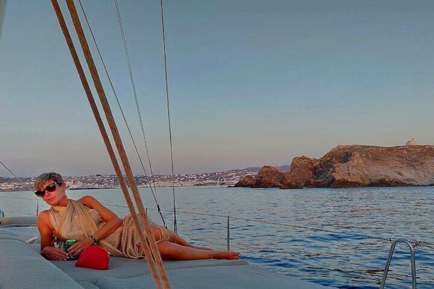 Private sailing cruise to Delos and Rhenia islands