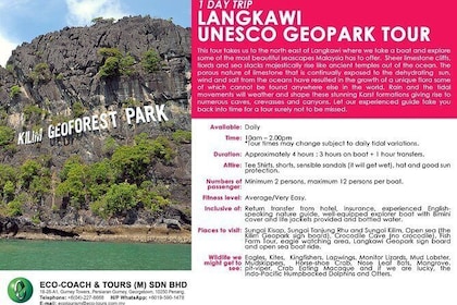 1 Day trip Langkawi Unesco Geopark Tour