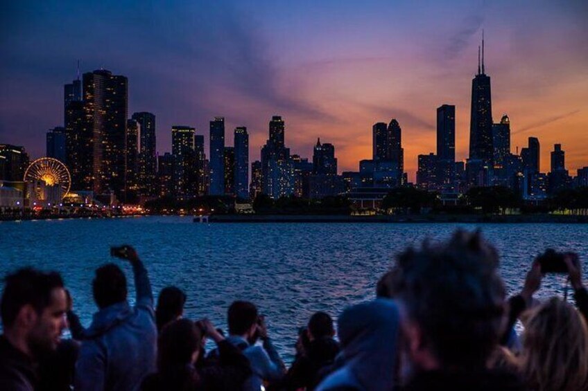 See Chicago's magnificent skyline at night!