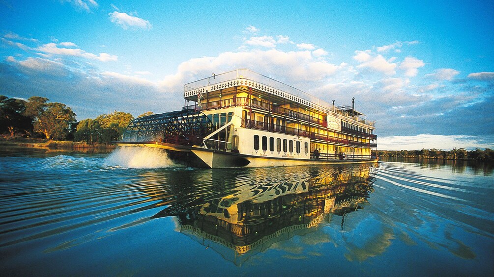 ferry navigating the river during the morning in Australia