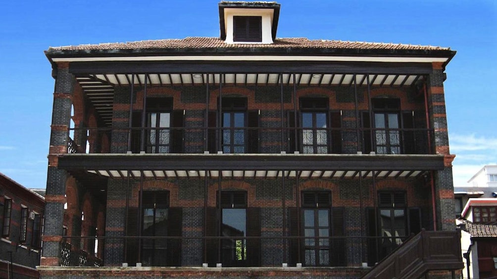 multiple story brick building in Shanghai