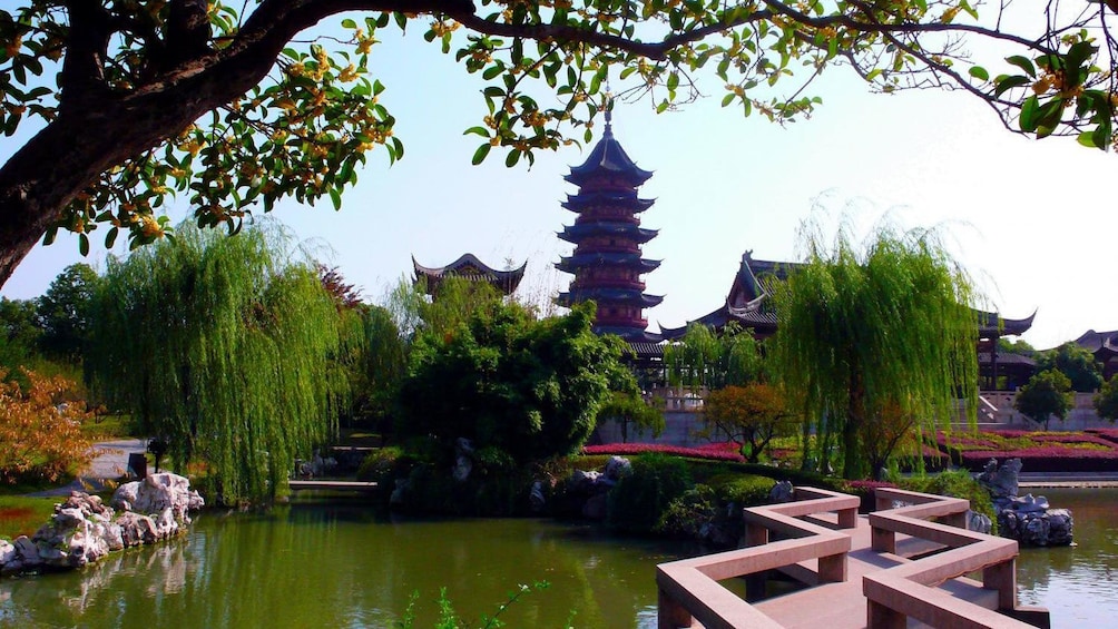 garden with pagodas in Suzhou, China