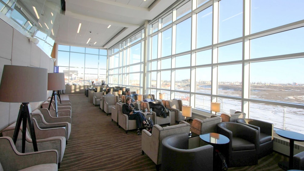 Gorgeous view inside the Plaza Premium Lounge at Edmonton International Airport