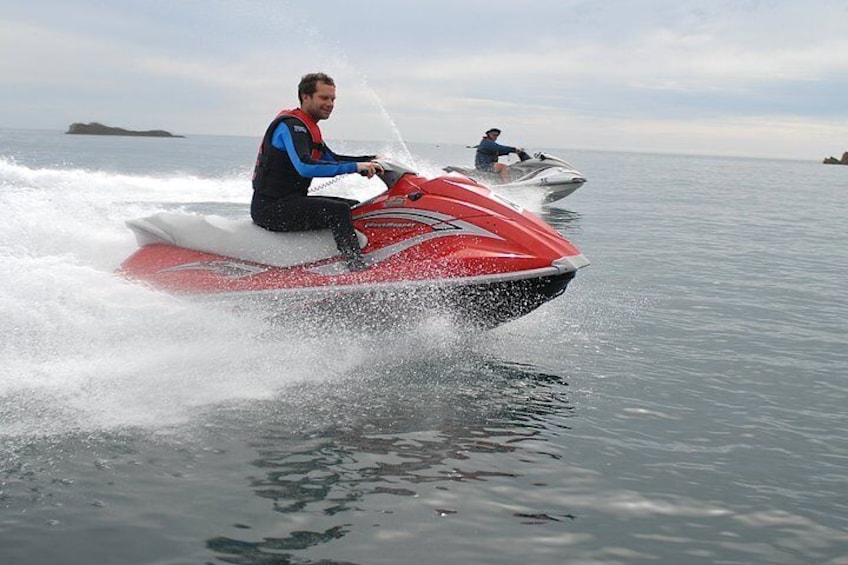 Escorted Coastal Tour by Jet Skis from St. Aubin