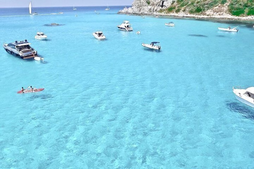 PRIVATE BOAT TOUR. Top experience from Tropea to Capo Vaticano - up to 8 people
