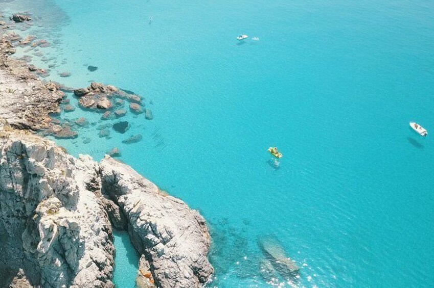 PRIVATE BOAT TOUR. Top experience from Tropea to Capo Vaticano - up to 8 people