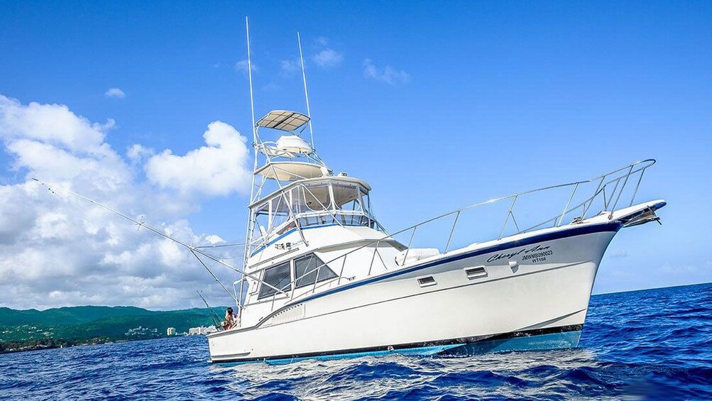 Boat getting ready for the Deep Sea Fishing Trip at St. George's Harbour