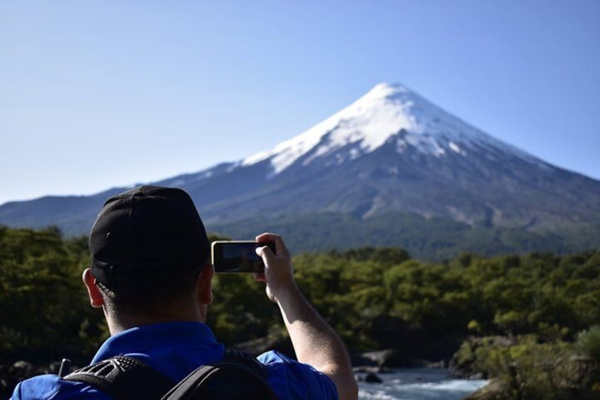 Osorno Volcano from Petrohué Falls