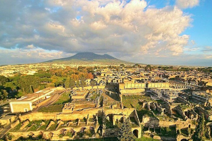 Vesuvius, Pompeii (private guide),vineyards and winery tour, lunch wine taste .