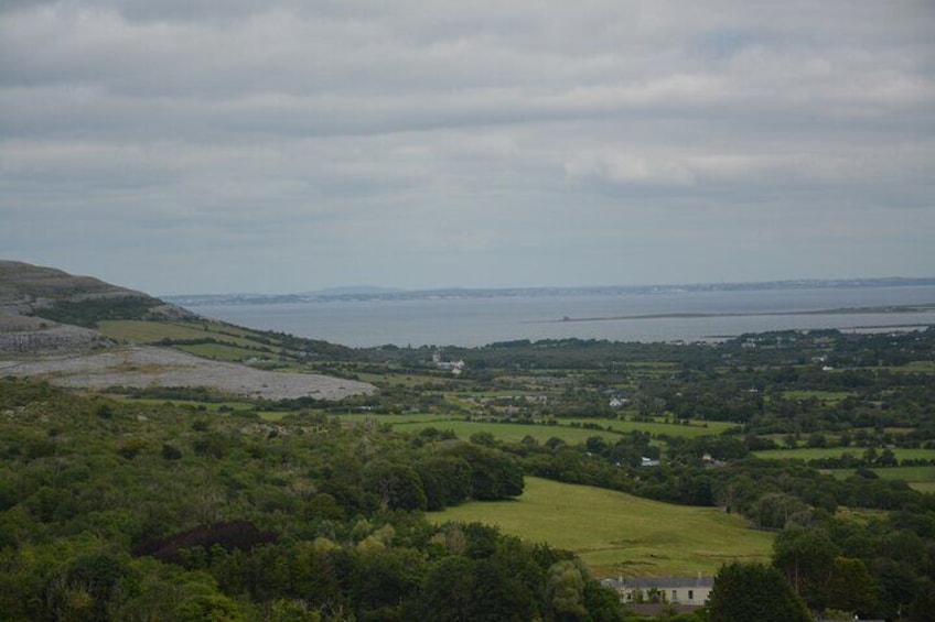 View from Corkscrew Hill towards Ballyvaughan.
