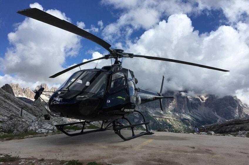 Helicopter in the Dolomites