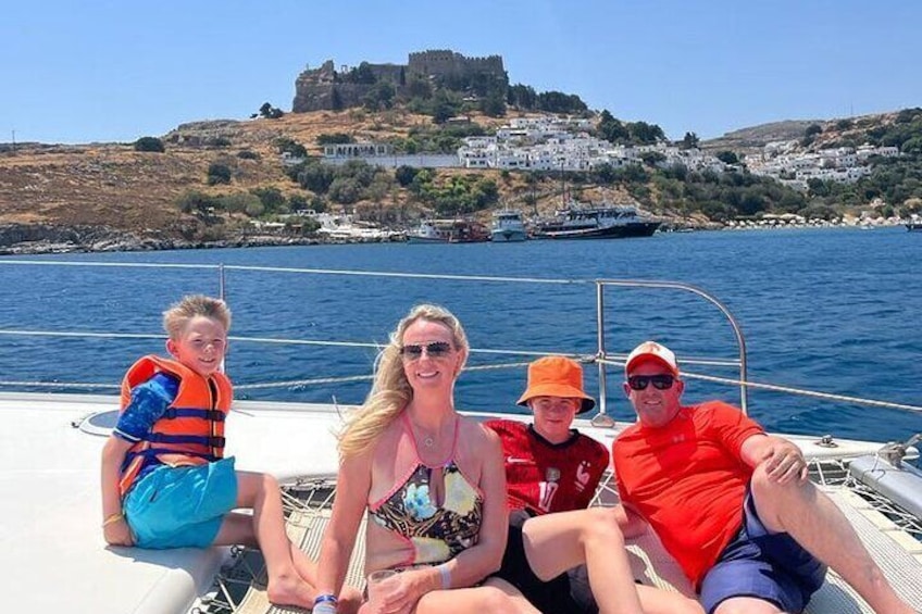 Private CATAMARAN day trip - Lindos/ Rhodes with Lunch