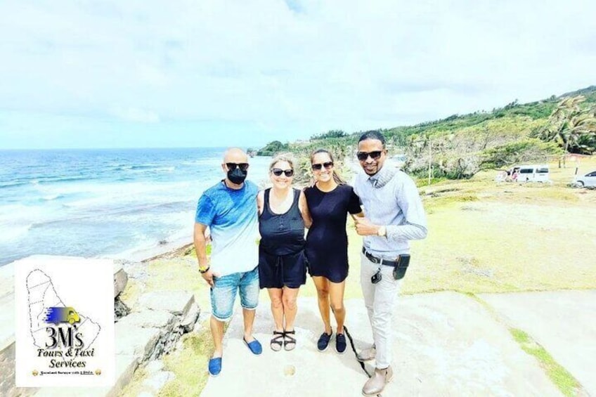 Check this tremendous view behind us by Bathsheba area with my clients on A Private Customised Island Tour 