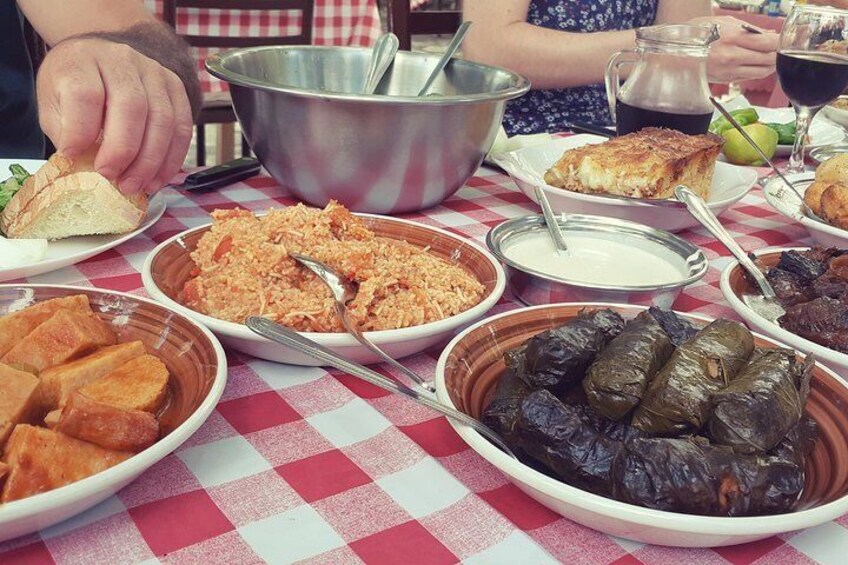 Meze lunch with drinks is included in the price