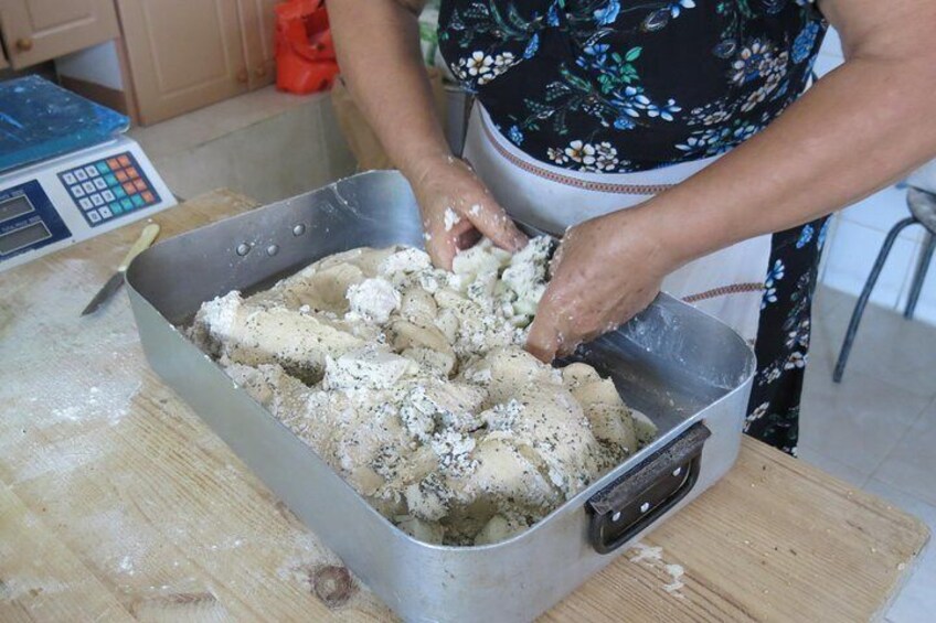 Bake traditional halloumi bread