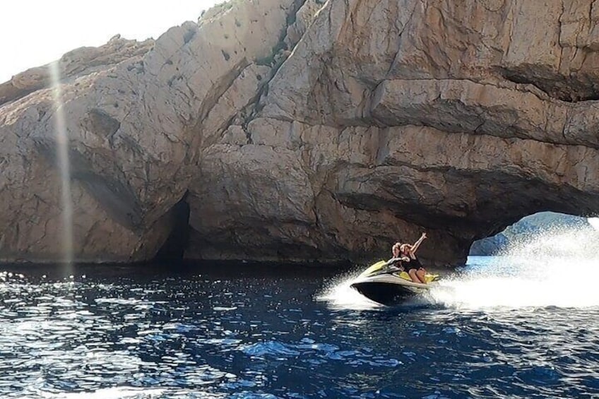 Jet ski tour from San Antonio (Ibiza) to Margaritas Islands