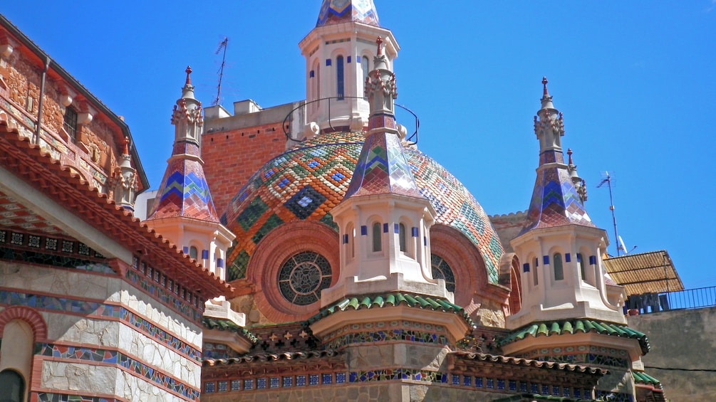 colorful ornamented worship building in Barcelona