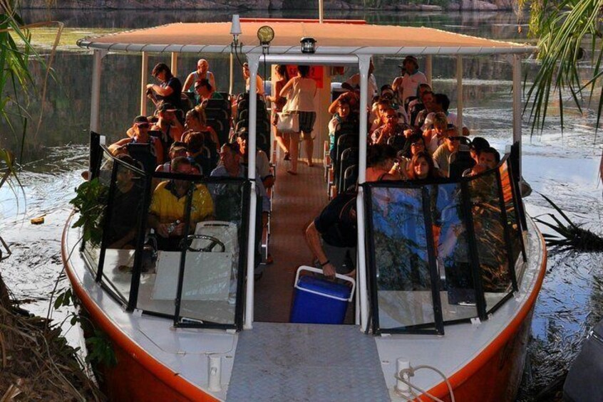 Docking at the riverside camp for lunch - Abby Murray