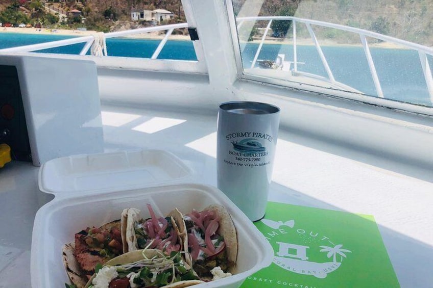Circle the Island of St. John | Lunch stop at Lime Out (Taco Boat)