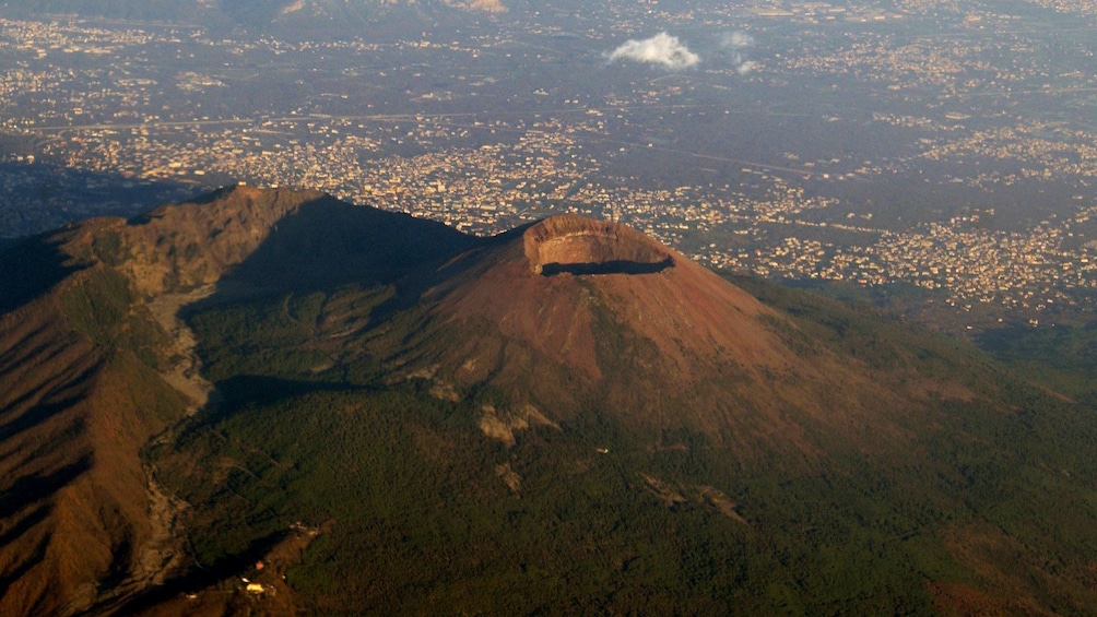 Aerial view of Mount Vesuvius in Italy