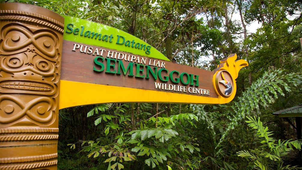 Sign to the Semenggoh Nature Reserve in Malaysia