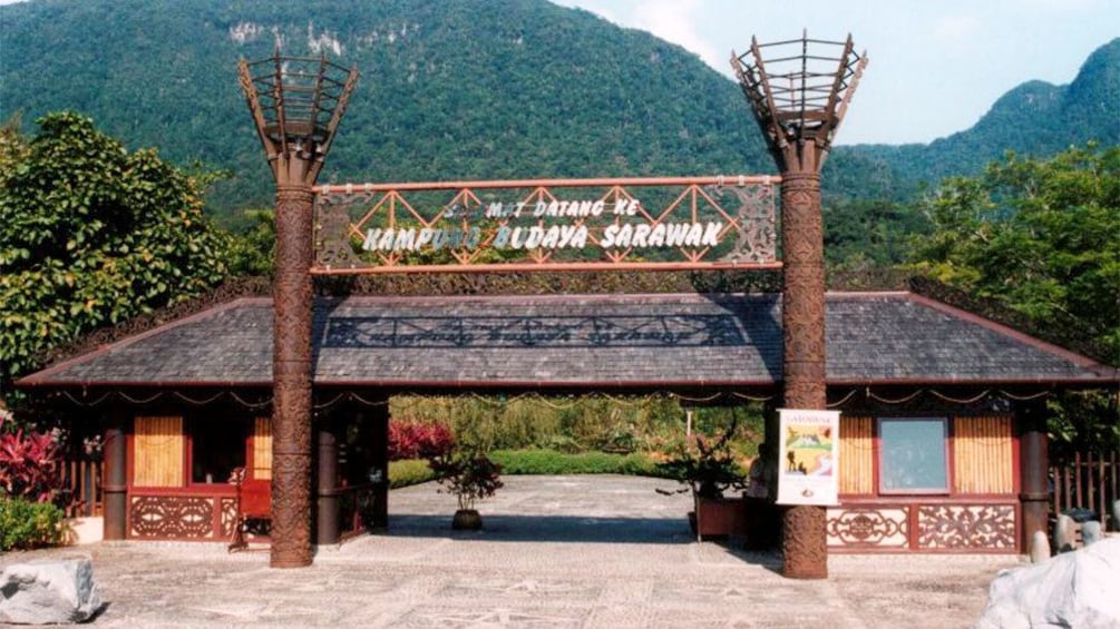 Entrance to the Sarawak Cultural Village tour in Malaysia 