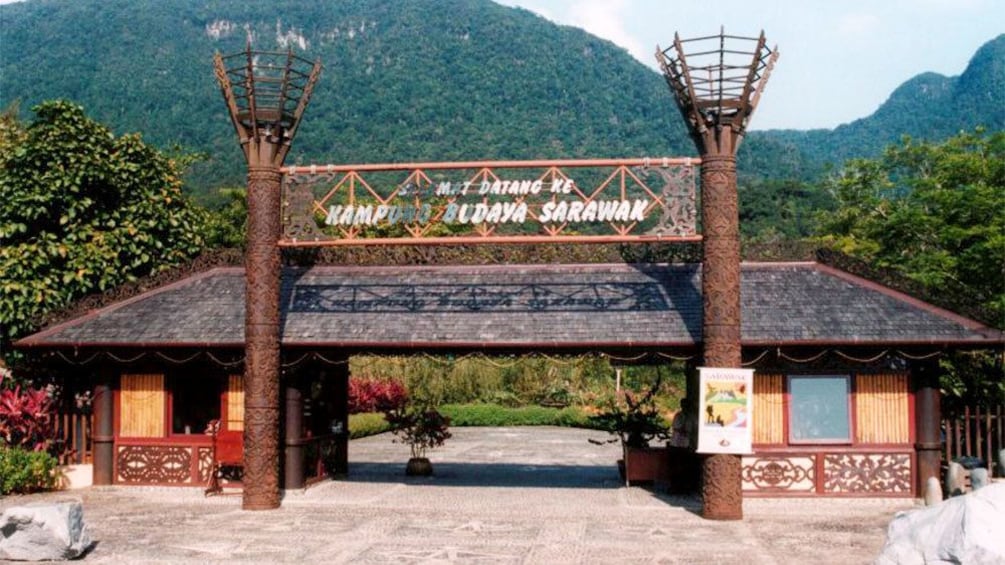 Entrance to the Sarawak Cultural Village tour in Malaysia